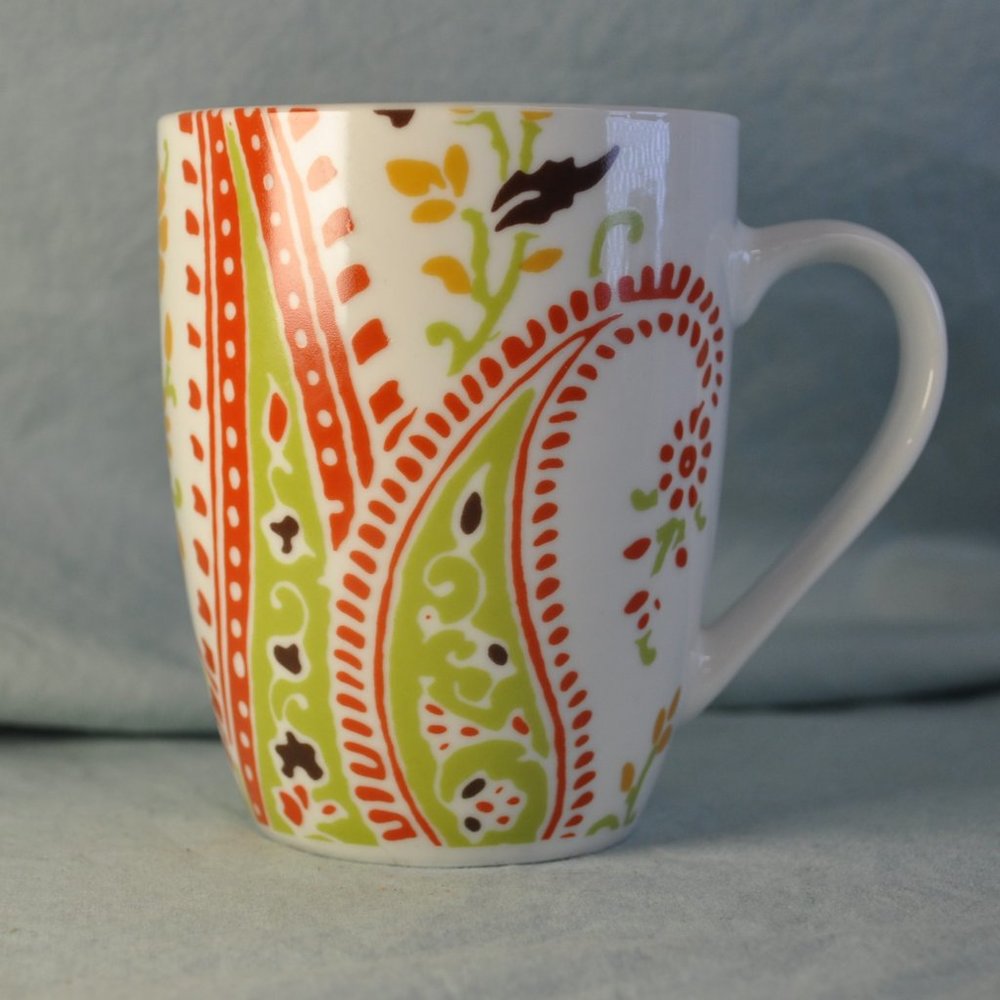 *BOGO mugs* 12 oz Paisley coffee mug Rachael Ray (207w)